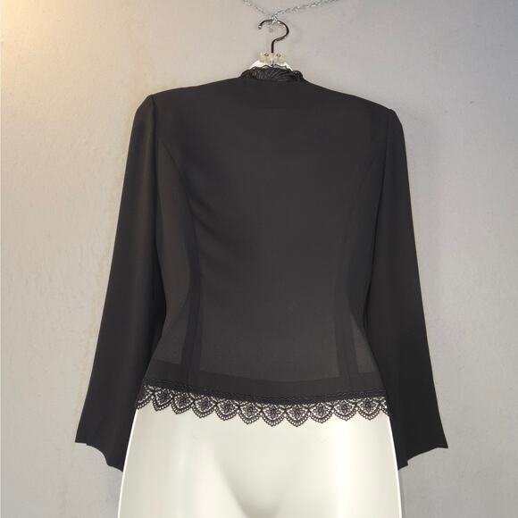 Julibone Womens Size 9 Blouse Black Neutral Career Embroidered Goth Whimsigoth - Picture 5 of 13